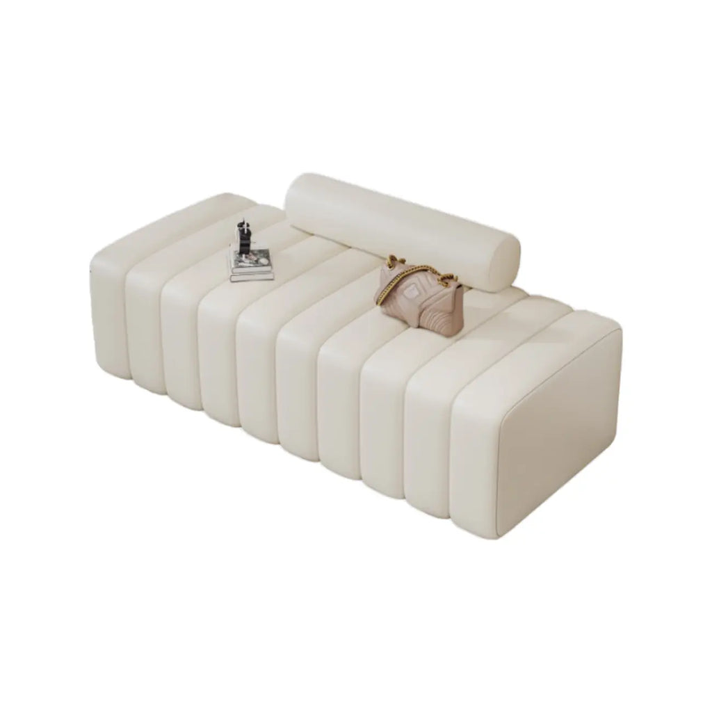 Banc d'entrée élégant en flanelle avec rangement