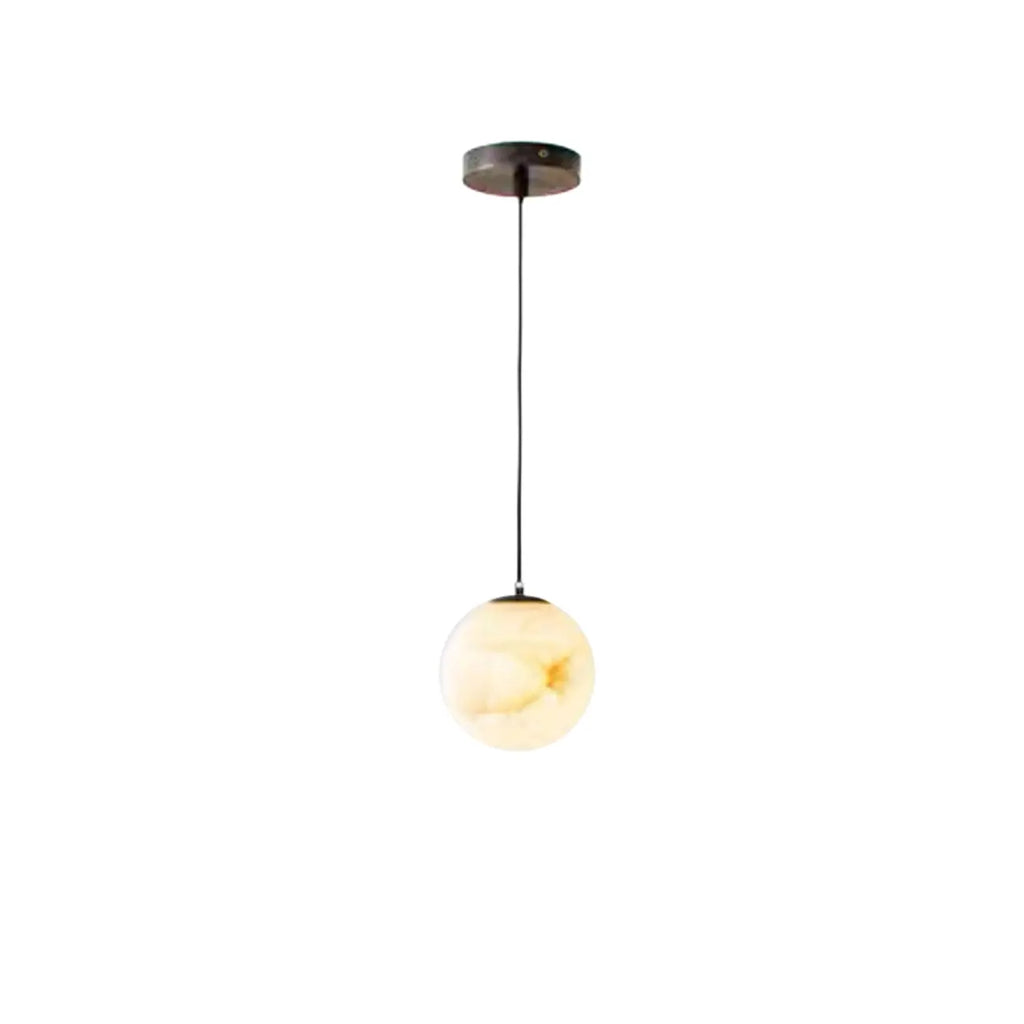 Suspension cylindrique moderne en pierre blanche