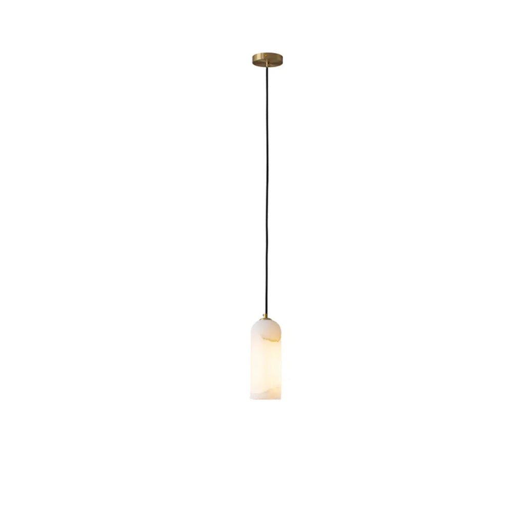 Suspension cylindrique moderne en pierre blanche