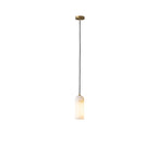 Suspension cylindrique moderne en pierre blanche