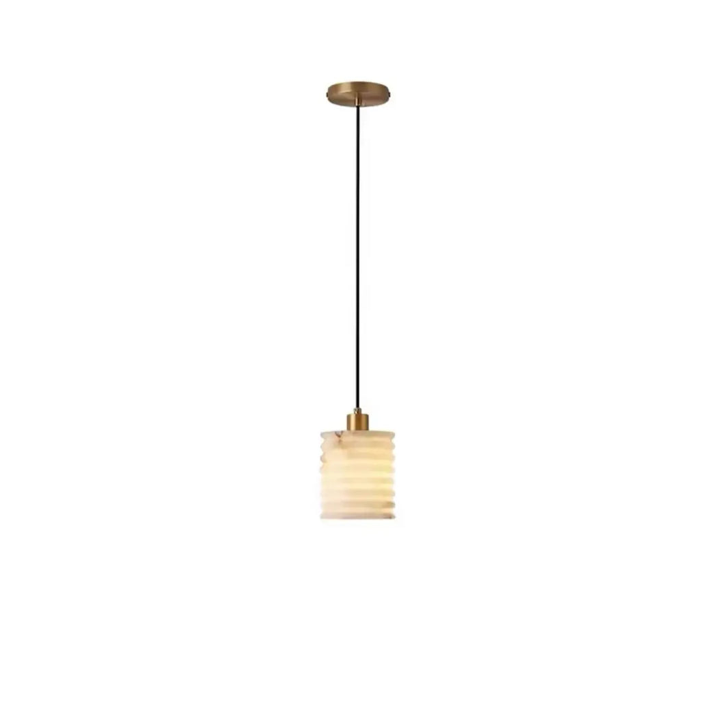 Suspension cylindrique moderne en pierre blanche