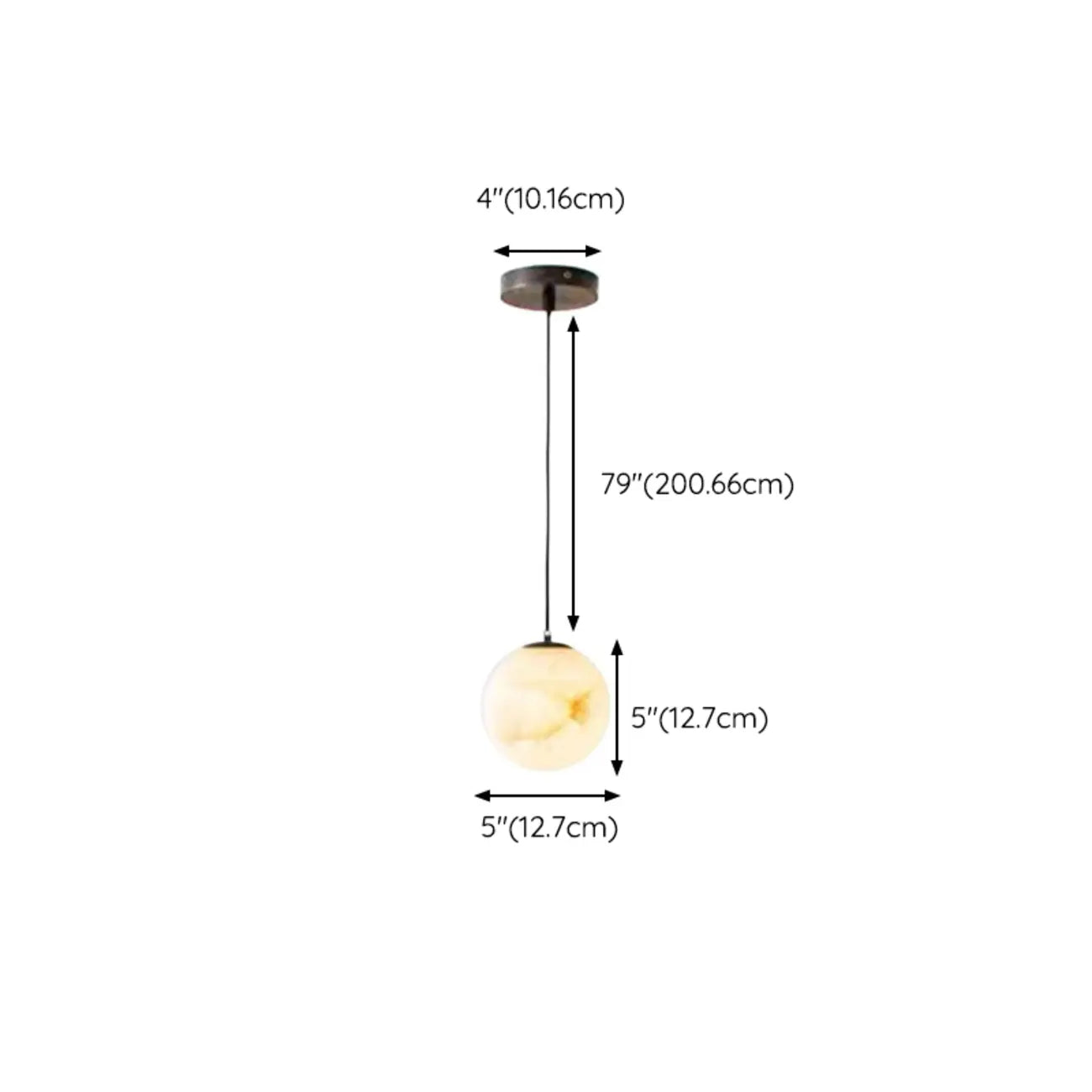 Suspension cylindrique moderne en pierre blanche