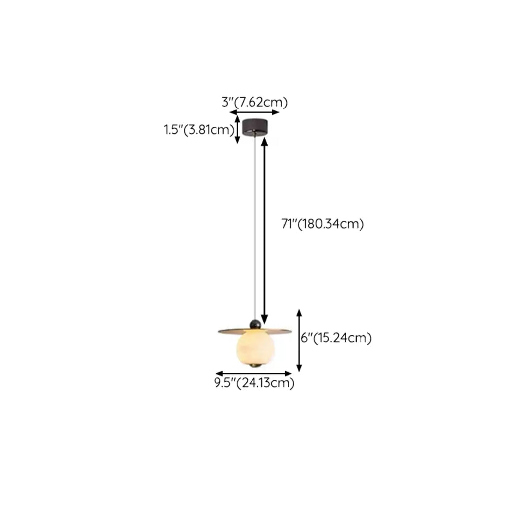 Suspension cylindrique moderne en pierre blanche