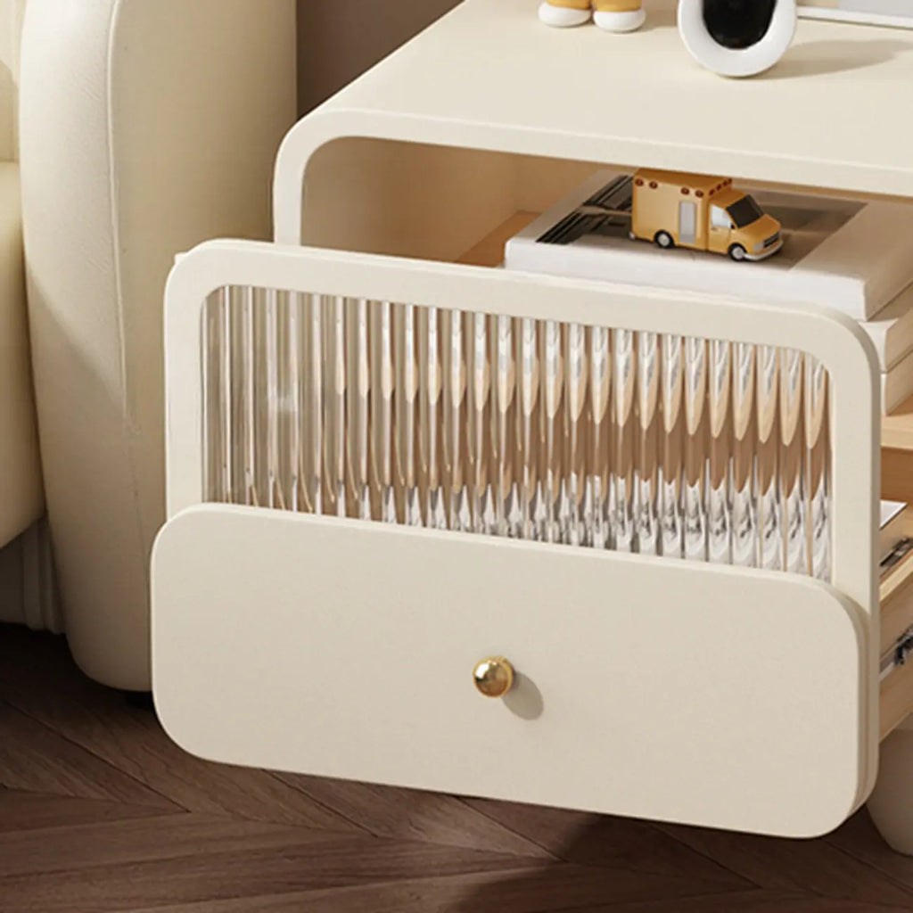 Table de chevet moderne avec tiroir de rangement - Kaki