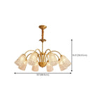 Lustre élégant en cristal doré à cloche vers le bas
