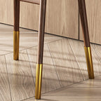 Tabouret de bar en bois marron avec dossier et coussin