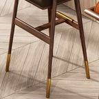 Tabouret de bar en bois marron avec dossier et coussin
