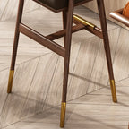 Tabouret de bar en bois marron avec dossier et coussin