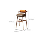 Tabouret de bar en bois marron avec dossier et coussin