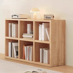 Étagère horizontale en bois naturel à 6 cubes