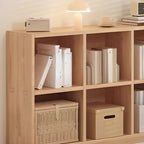 Étagère horizontale en bois naturel à 6 cubes
