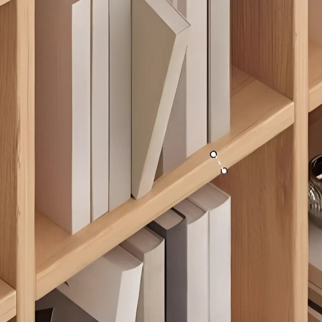 Étagère horizontale en bois naturel à 6 cubes