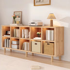 Étagère horizontale en bois naturel à 6 cubes