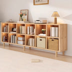 Étagère horizontale en bois naturel à 6 cubes