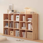 Étagère horizontale en bois naturel à 6 cubes