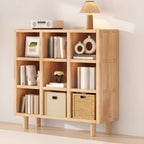 Étagère horizontale en bois naturel à 6 cubes