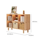 Étagère horizontale en bois naturel à 6 cubes