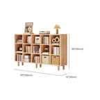 Étagère horizontale en bois naturel à 6 cubes