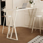 Tables de bar modernes à double piétement en métal et ardoise