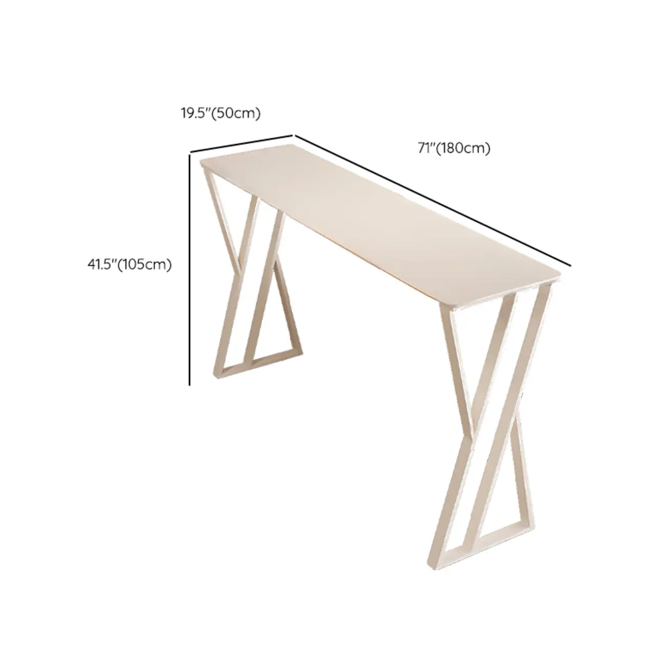 Tables de bar modernes à double piétement en métal et ardoise