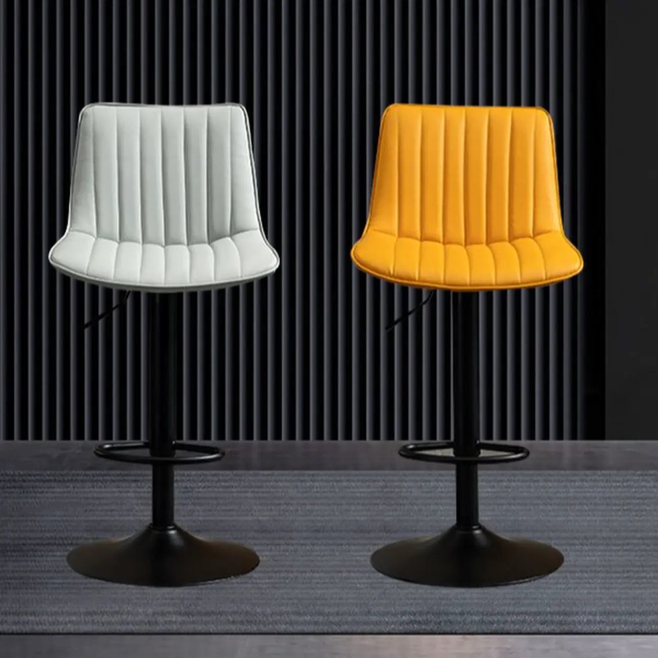 Tabourets de bar pivotants modernes en cuir, réglables en hauteur