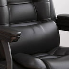 Fauteuil de bureau inclinable en acier et cuir luxueux
