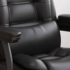 Fauteuil de bureau inclinable en acier et cuir luxueux