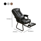Fauteuil de bureau inclinable en acier et cuir luxueux