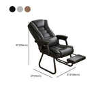 Fauteuil de bureau inclinable en acier et cuir luxueux