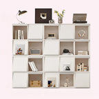 Étagère de rangement modulaire moderne en bois noir cubique