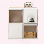 Étagère de rangement modulaire moderne en bois noir cubique