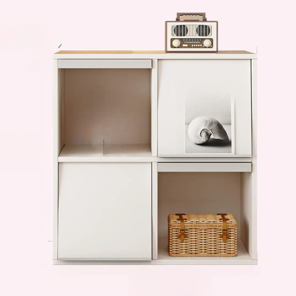 Étagère de rangement modulaire moderne en bois noir cubique