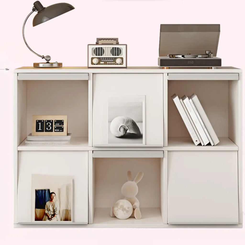 Étagère de rangement modulaire moderne en bois noir cubique