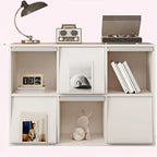 Étagère de rangement modulaire moderne en bois noir cubique
