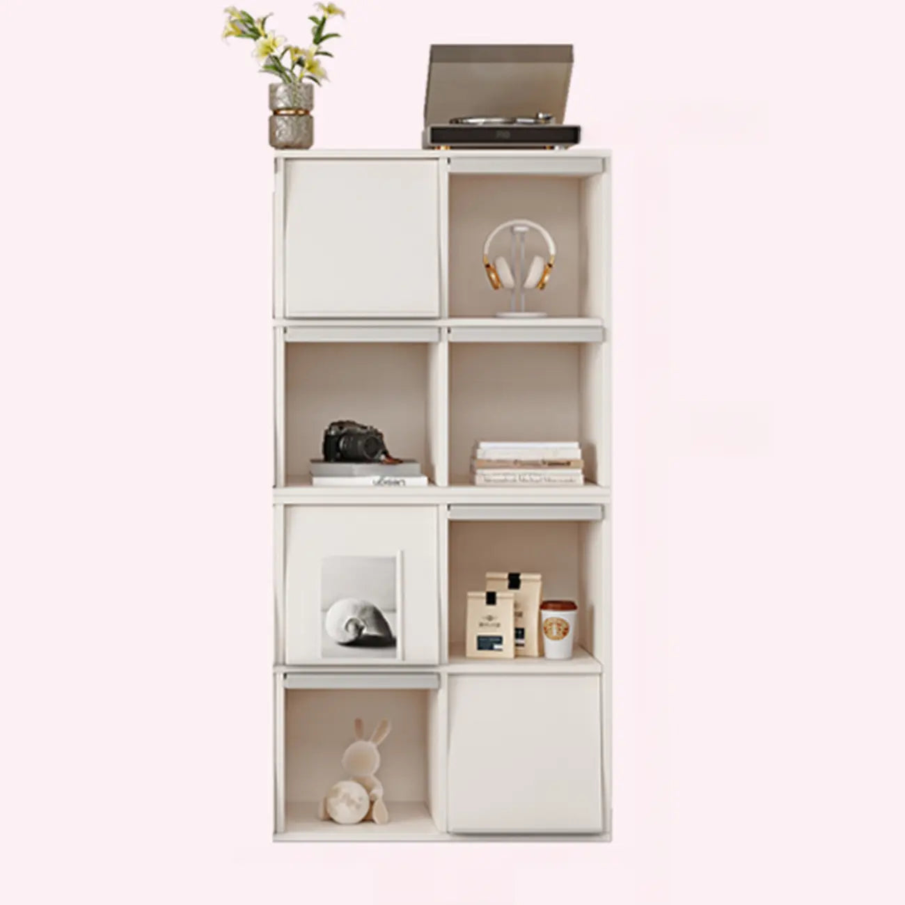 Étagère de rangement modulaire moderne en bois noir cubique