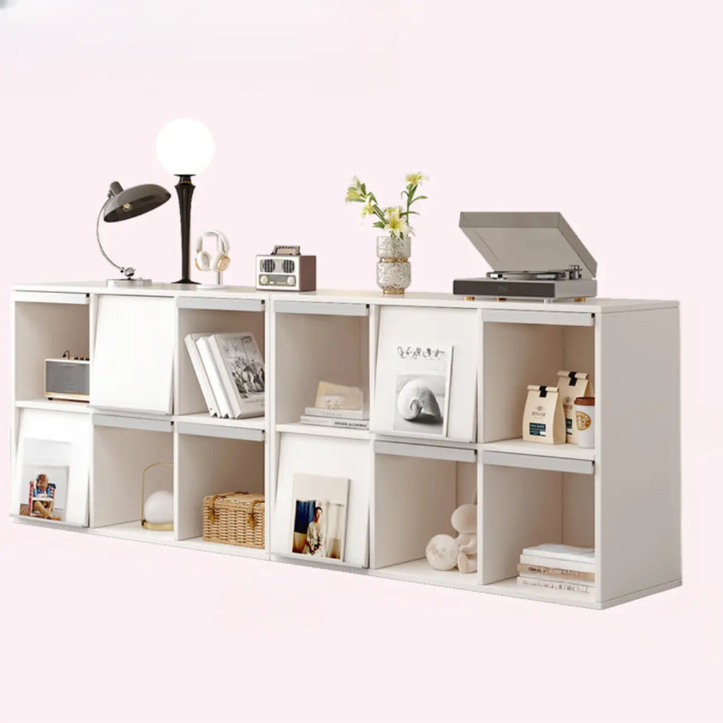 Étagère de rangement modulaire moderne en bois noir cubique