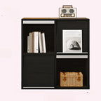 Étagère de rangement modulaire moderne en bois noir cubique