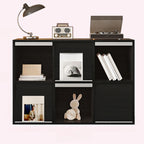Étagère de rangement modulaire moderne en bois noir cubique