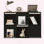 Étagère de rangement modulaire moderne en bois noir cubique