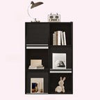 Étagère de rangement modulaire moderne en bois noir cubique