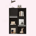 Étagère de rangement modulaire moderne en bois noir cubique