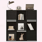 Étagère de rangement modulaire moderne en bois noir cubique