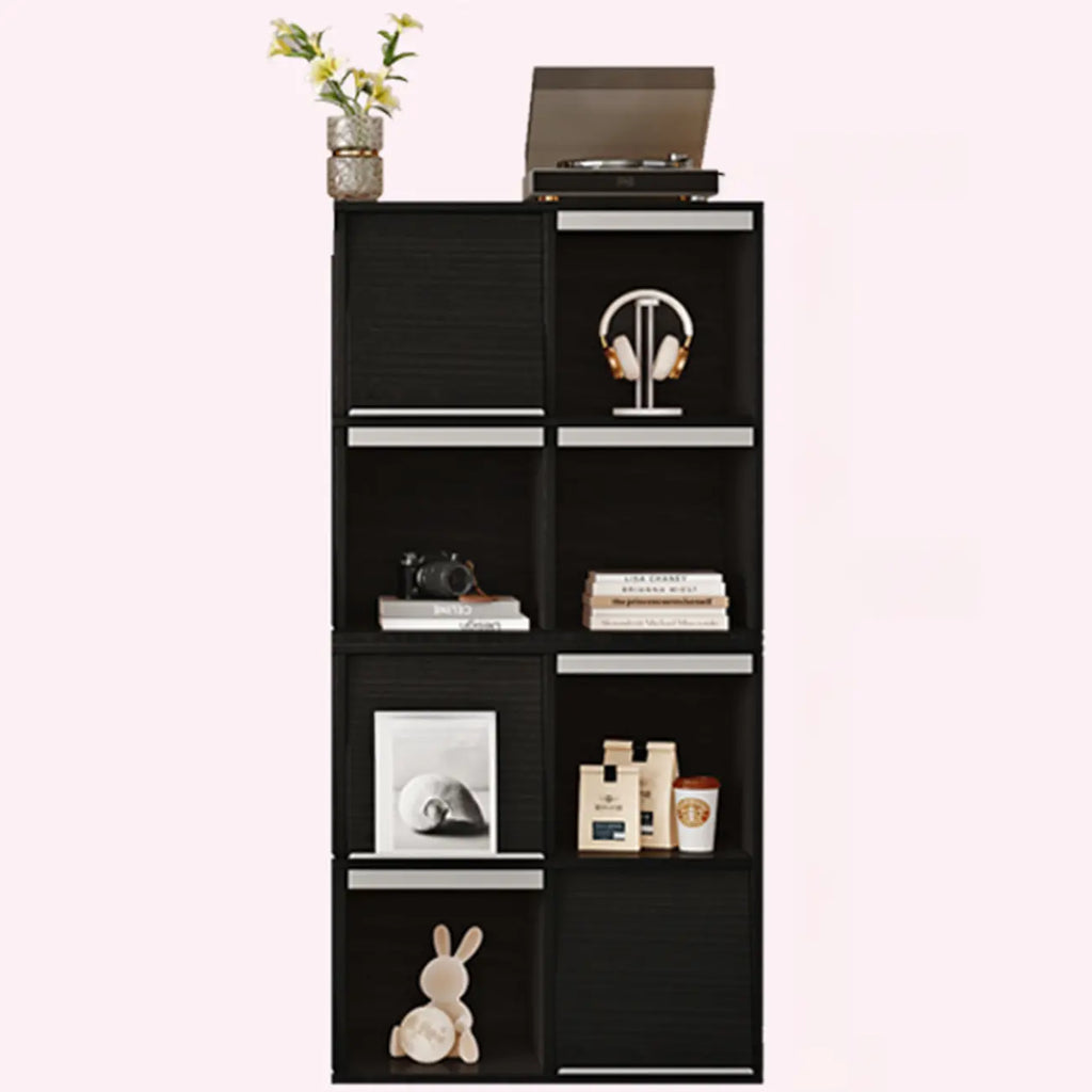Étagère de rangement modulaire moderne en bois noir cubique