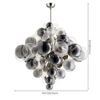 Lustre contemporain en verre gris à globes et grappes
