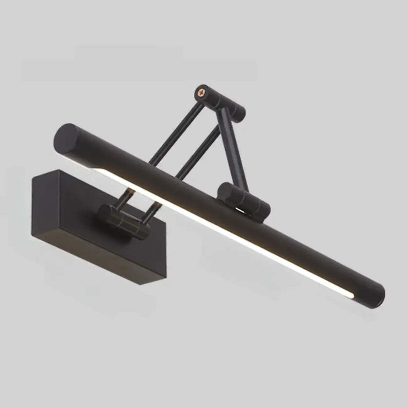 Lampade da Parete per Specchio a LED a Cilindro Orientabile in Metallo Nero