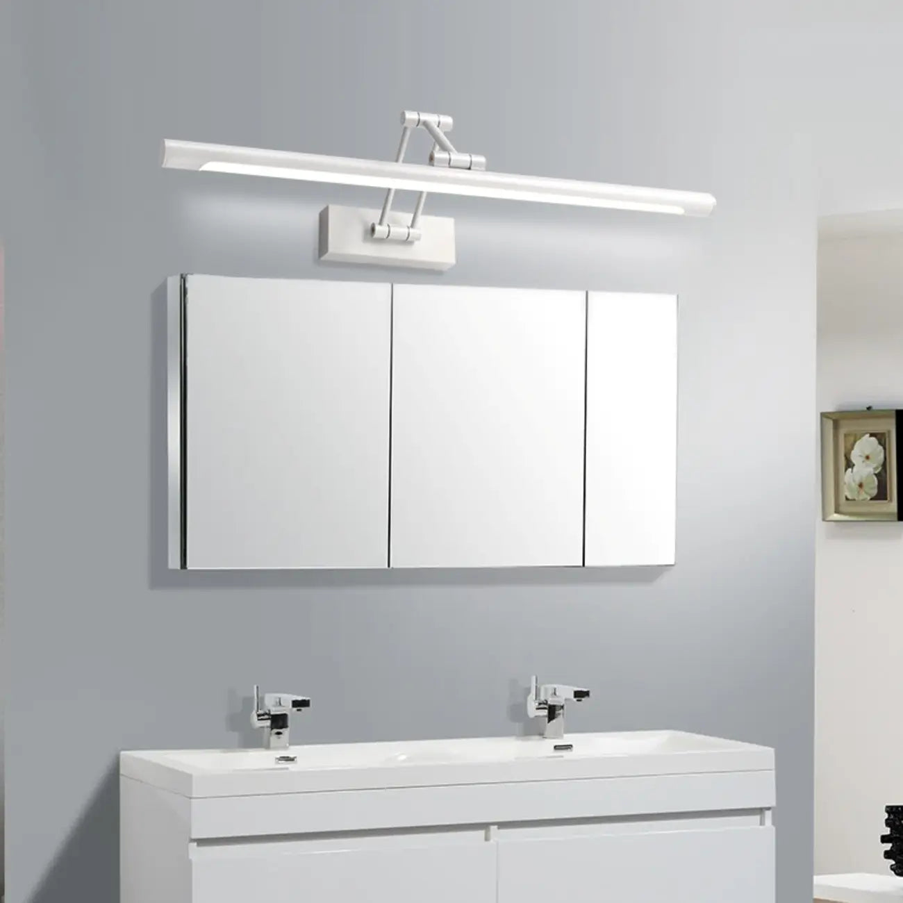 Lampade da Parete per Specchio a LED a Cilindro Orientabile in Metallo Nero