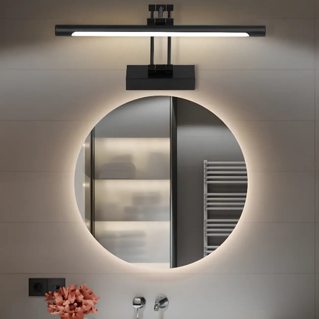 Lampade da Parete per Specchio a LED a Cilindro Orientabile in Metallo Nero
