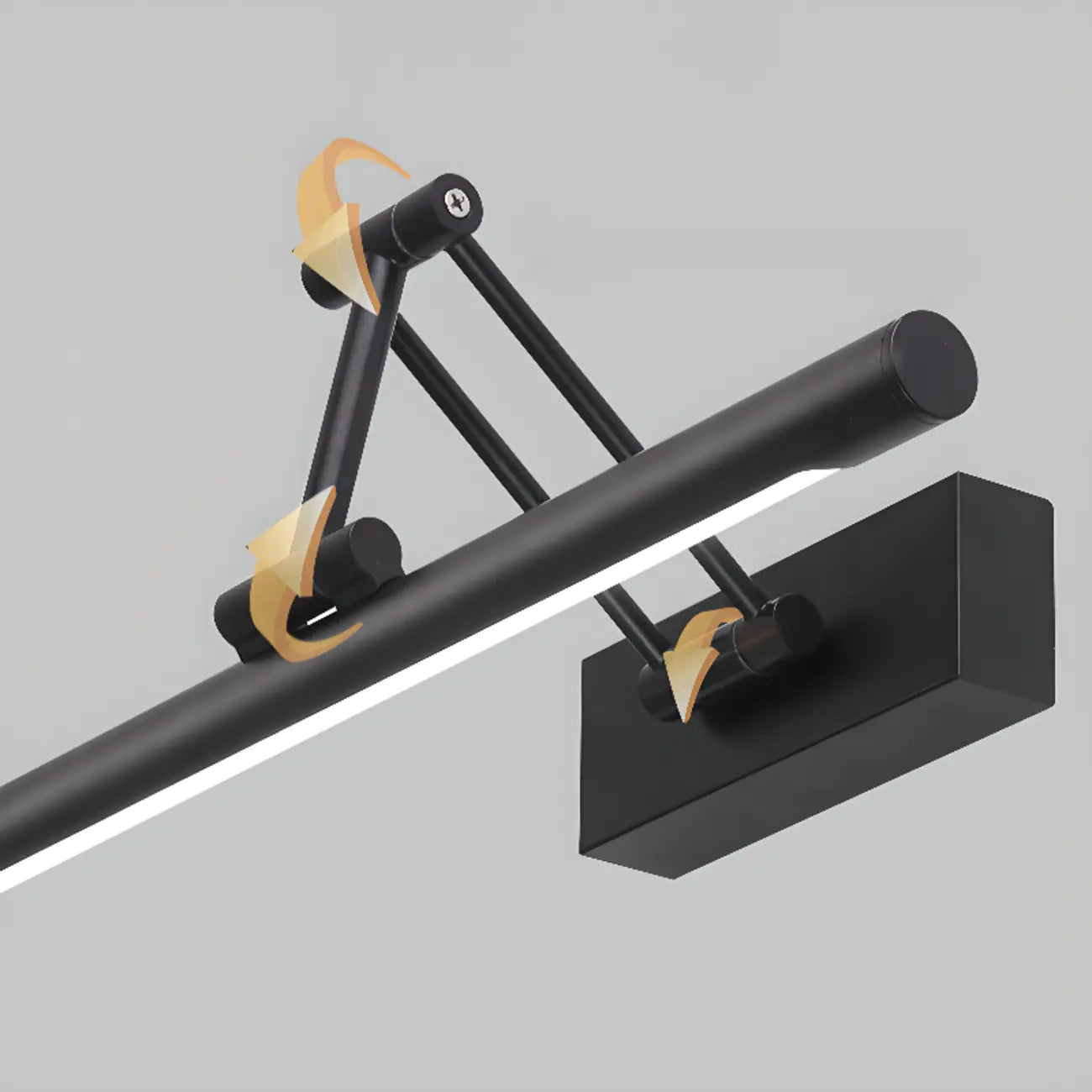 Lampade da Parete per Specchio a LED a Cilindro Orientabile in Metallo Nero