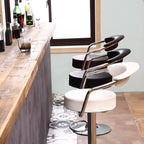 Tabouret de bar ergonomique réglable en cuir chromé moderne