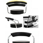 Tabouret de bar ergonomique réglable en cuir chromé moderne